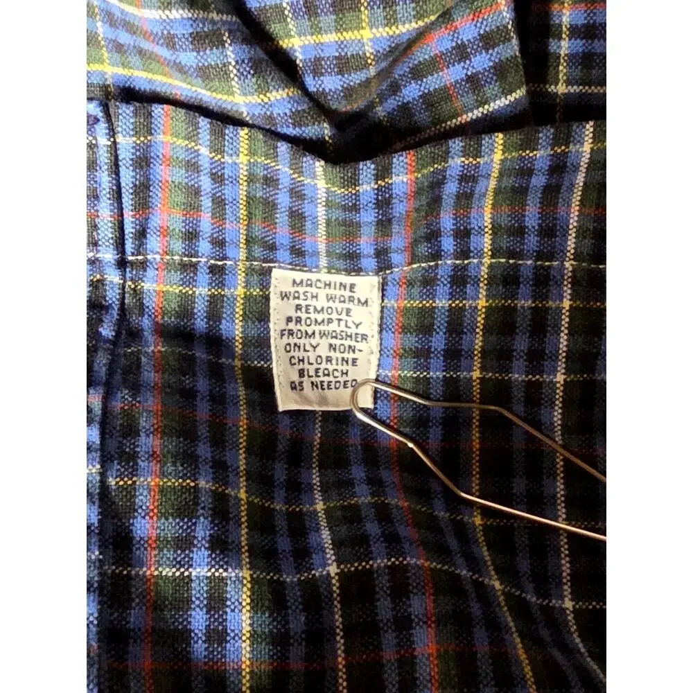 Polo Ralph Lauren Blake Shirt Mens L Blue Plaid Button Down Cotton LS VTG